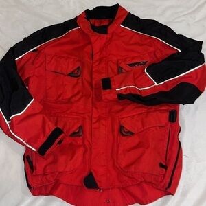 Fly Racing Trekker Textile Red Black Armored Touring Jacket Coat Motorcy…
